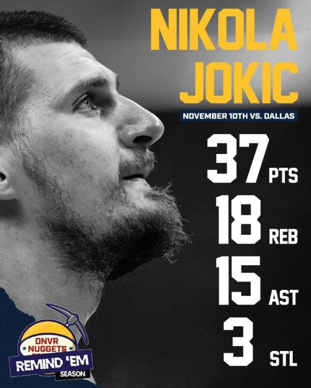 开云-37+18+15！约基奇又打出历史唯一数据 掘金五连胜